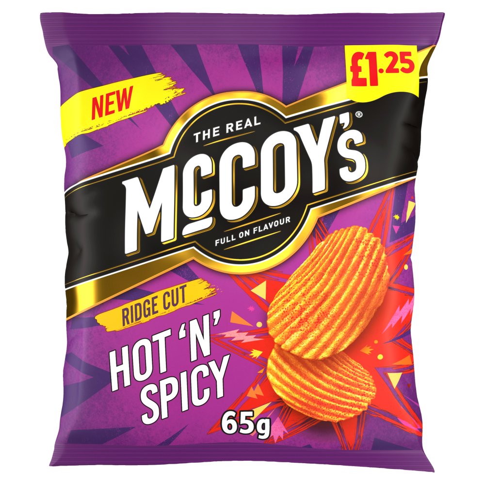 McCoy's Hot 'N' Spicy Sharing Crisps 65g, £1.25 PMP