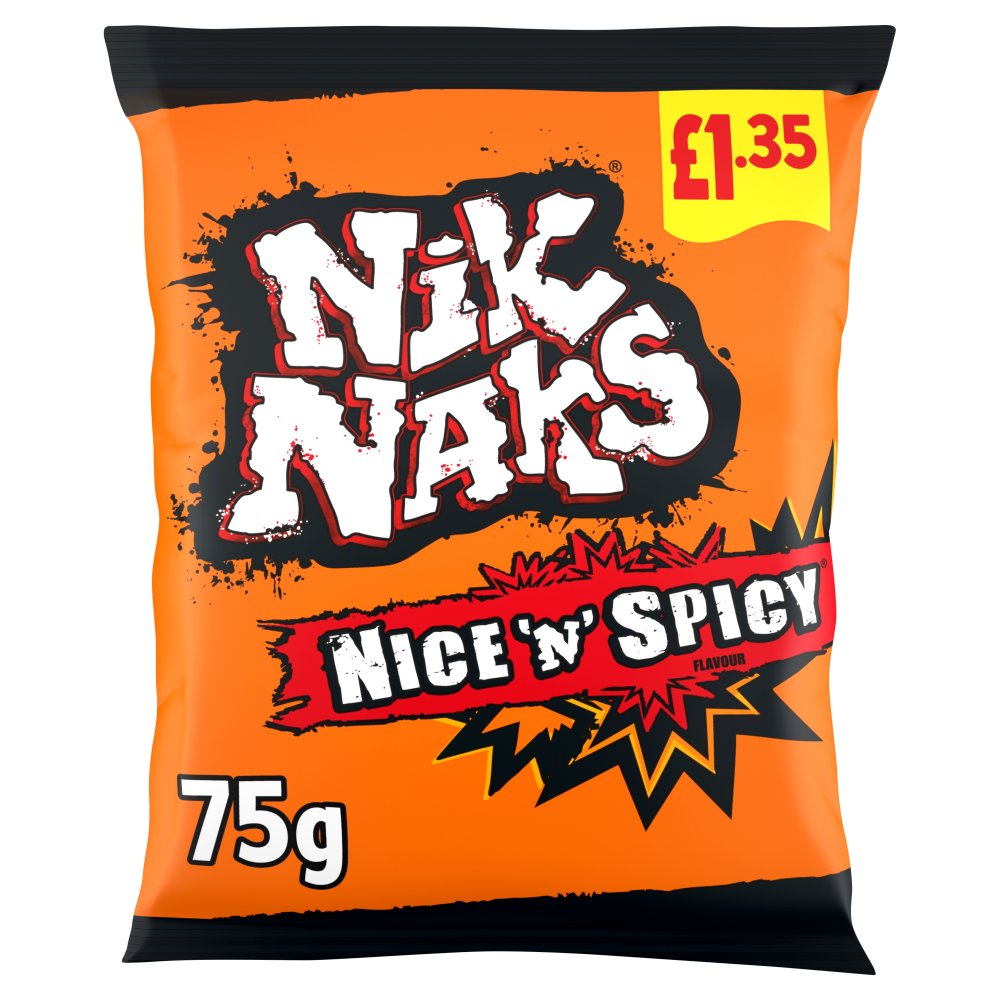 Nik Naks Nice 'N' Spicy Crisps 75g, £1.35 PMP