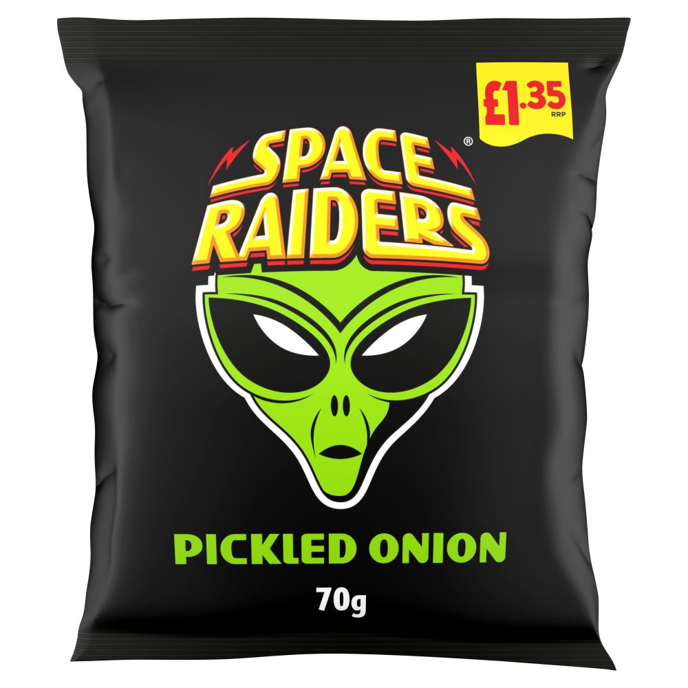Space Raiders Pickled Onion Crisps 70g, £1.35 PMP