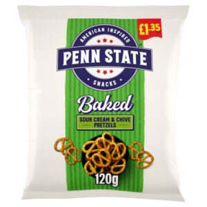 Penn State Sour Cream & Chive Pretzels 120g, £1.35 PMP