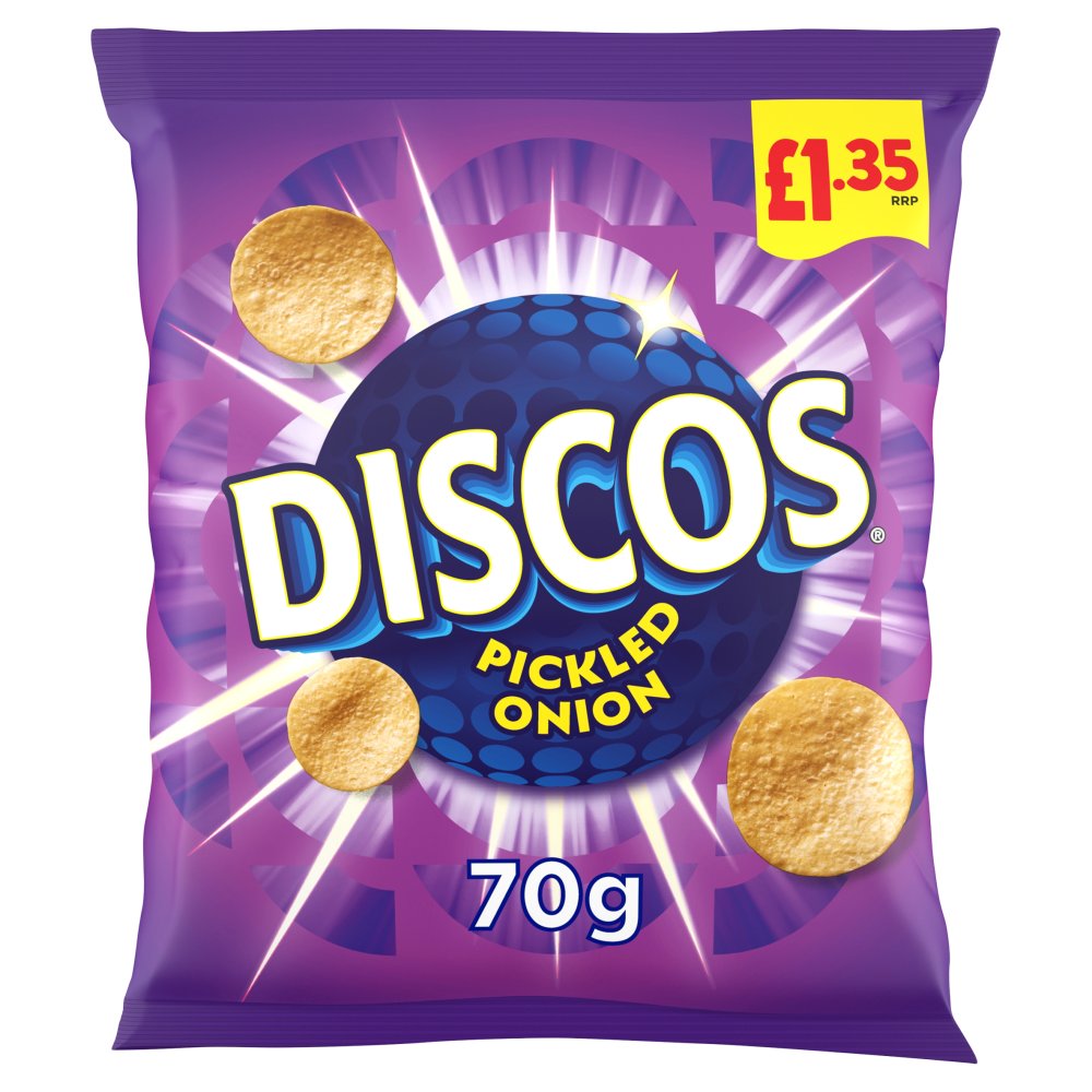 Discos Pickled Onion Crisps 70g, £1.35 PMP