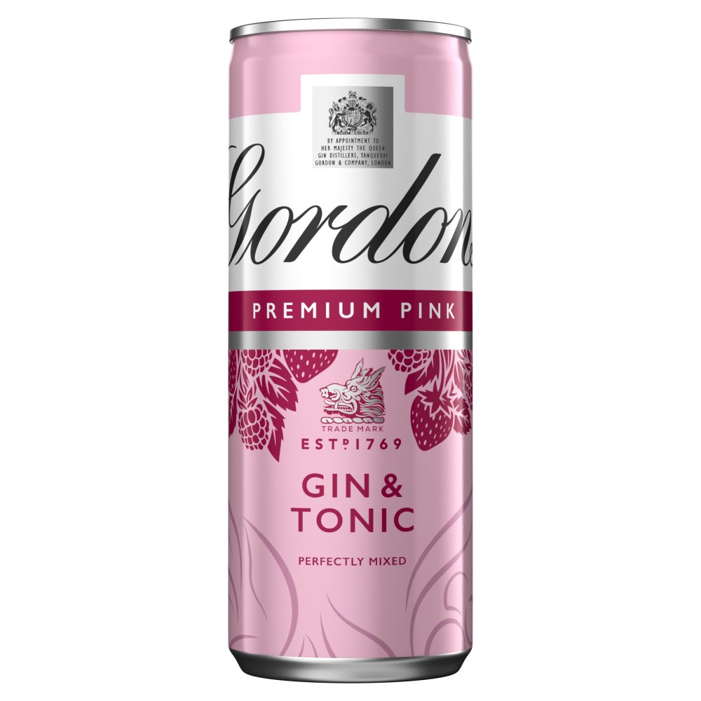Gordon's Premium Pink Distilled Gin & Tonic 5% vol 1 x 250ml Can