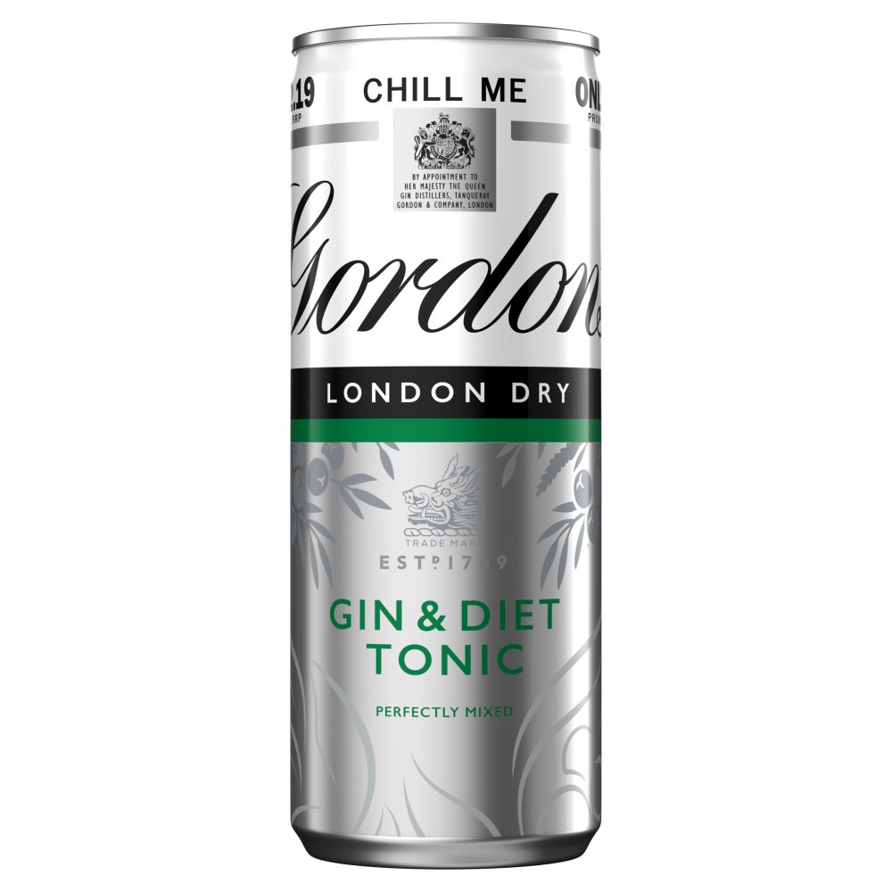 Gordon's Gin & Diet Tonic 5% vol 250ml Can PMP £2.19