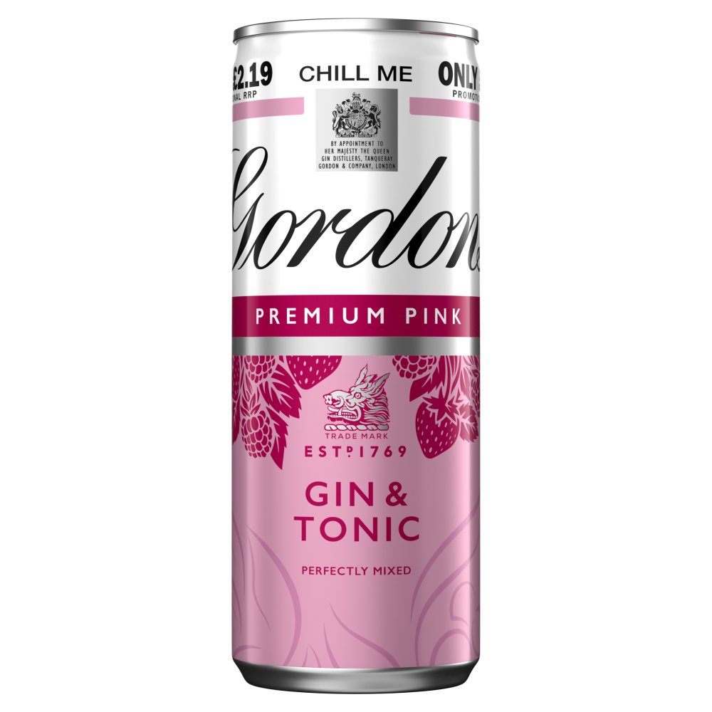 Gordon's Premium Pink Gin & Tonic 250ml 5% vol £2.19 PMP