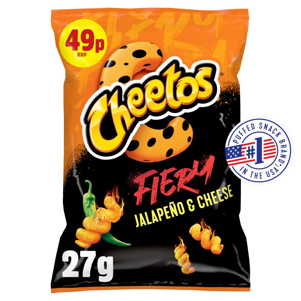 Cheetos Fiery Jalapeno & Cheese Grab Bag Crisps 27g PMP RRP 49p