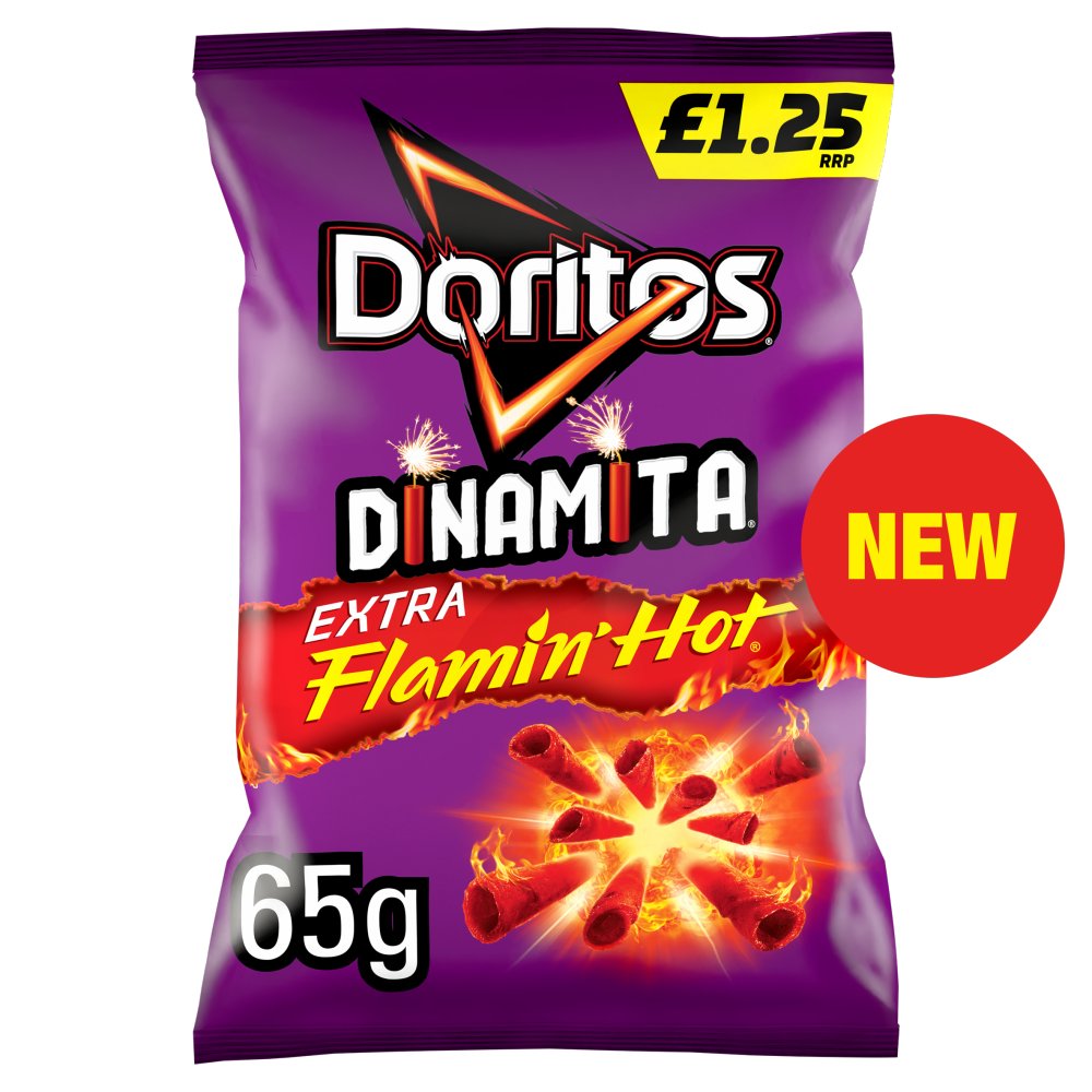 Doritos Dinamita Extra Flamin’ Hot Crisps PMP 65g RRP £1.25