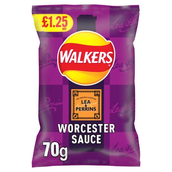 Walkers Worcester Sauce Lea & Perrins Sharing Crisps 70g PMP RRP £1.25