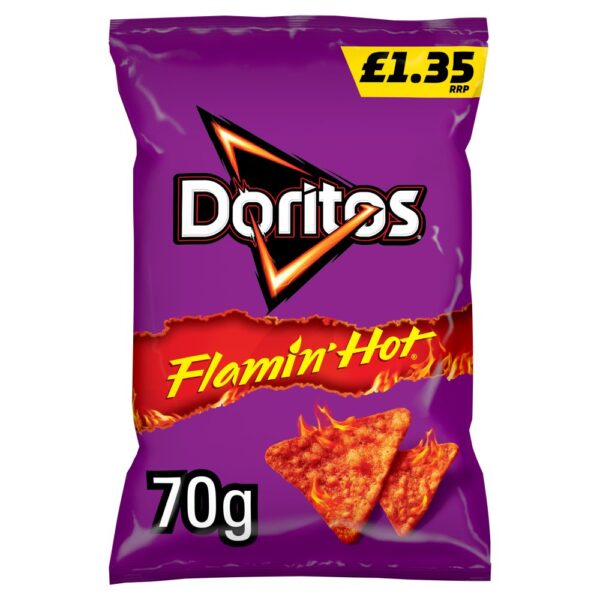 Doritos Flamin' Hot Sharing Bag Crisps 70g PMP £1.35 RRP