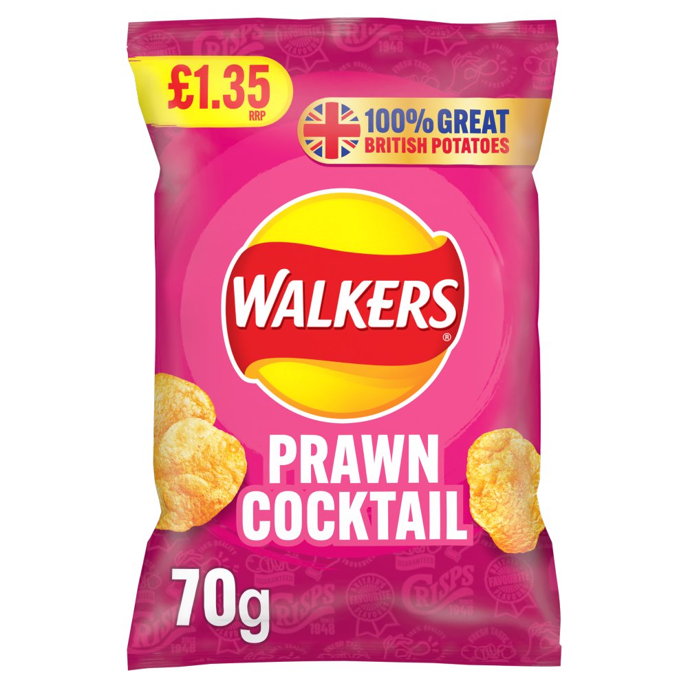 Walkers Prawn Cocktail Sharing Crisps 70g PMP £1.35 RRP