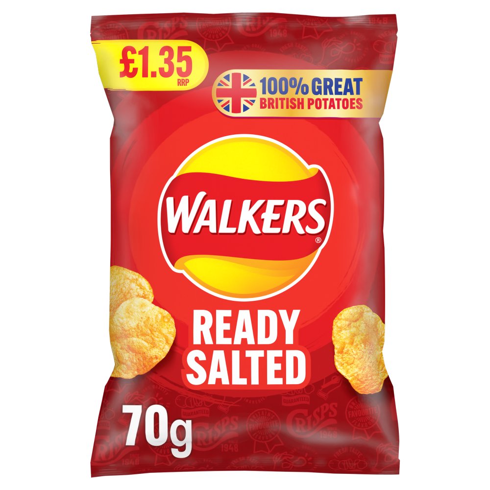 Walkers Ready Salted Sharing Crisps 70g PMP £1.35 RRP