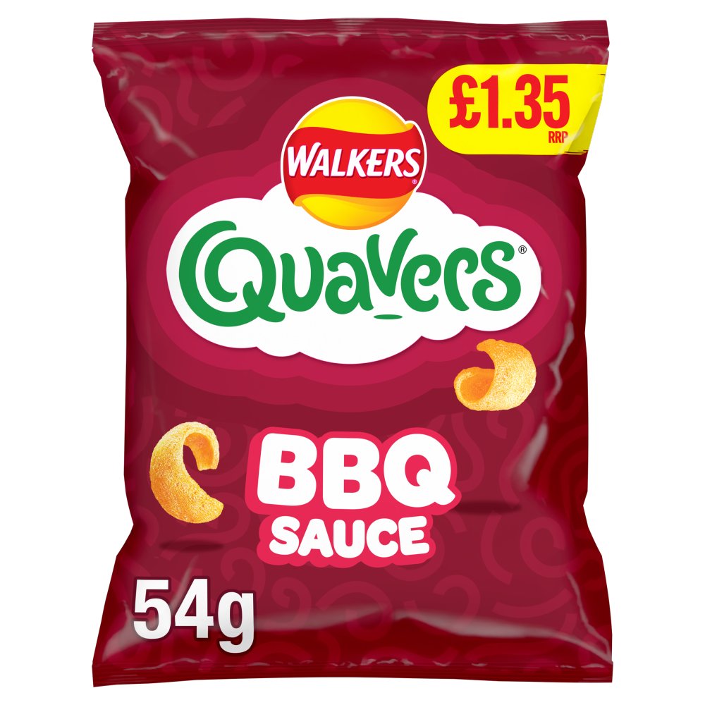 Walkers Quavers BBQ Snacks Crisps 54g PMP £1.35 RRP