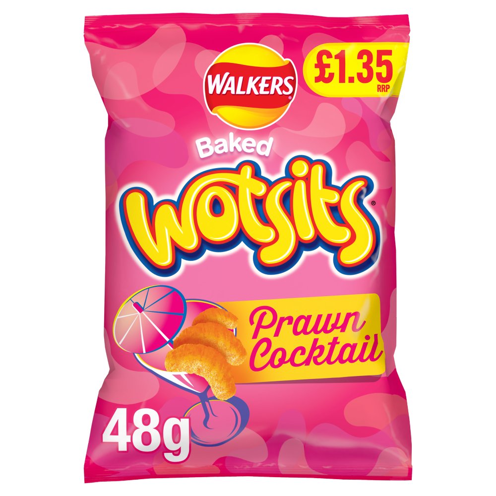 Walkers Wotsits Prawn Cocktail Crisps 48g PMP £1.35 RRP