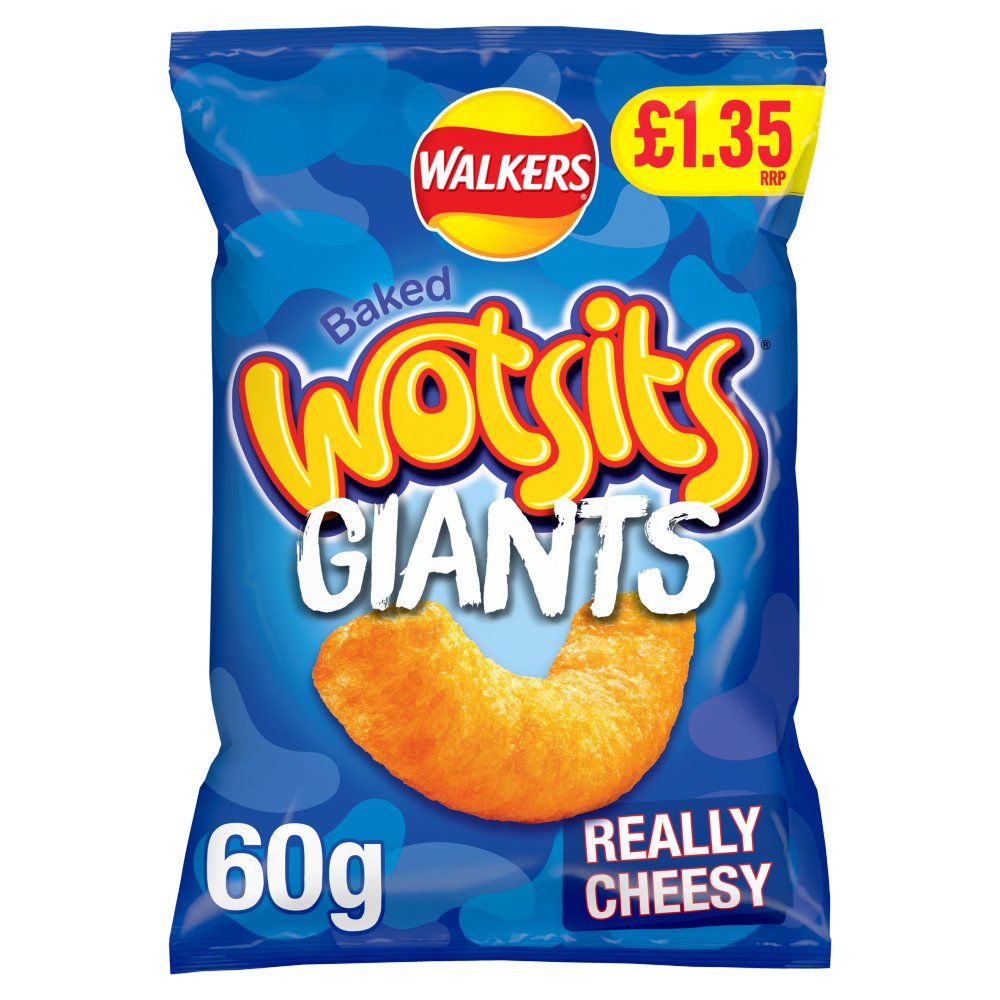 Walkers Wotsits Giants Cheese Crisps 60g PMP £1.35 RRP