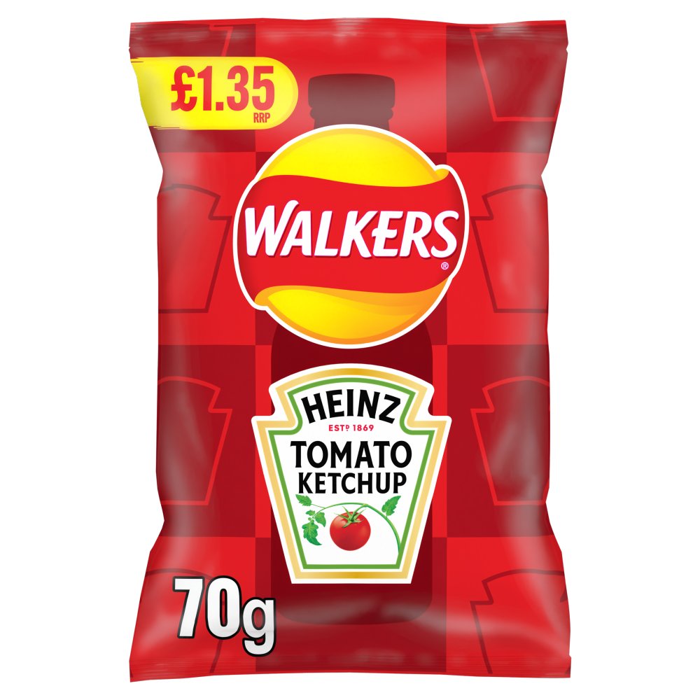 Walkers Heinz Tomato Ketchup Sharing Crisps 70g PMP RRP £1.35