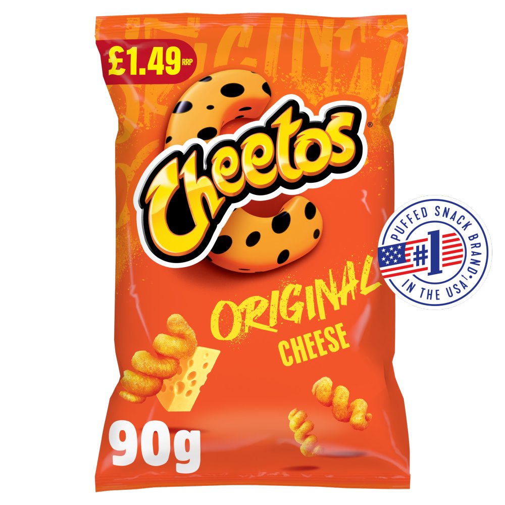 Cheetos Twisted Cheese Corn Puffs Sharing Crisps 90g PMP RRP £1.49
