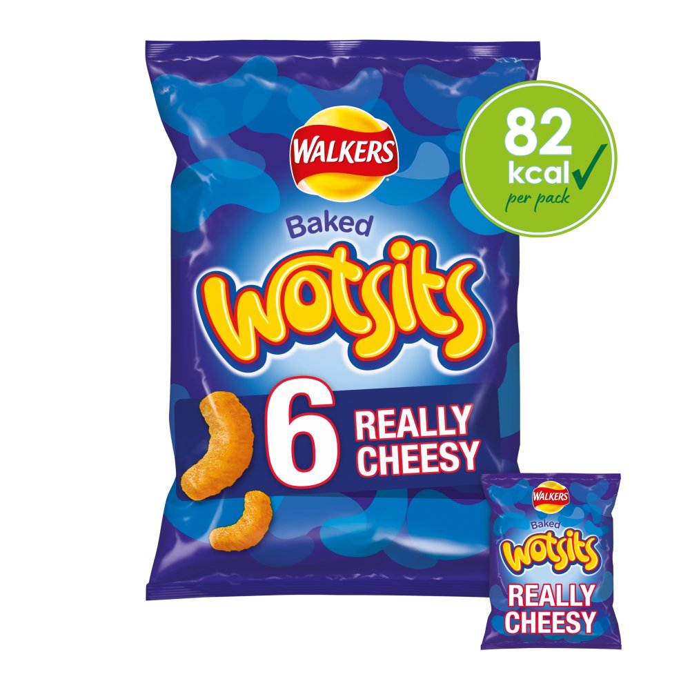 Walkers Wotsits Cheese Multipack Snacks Crisps 6x16.5g