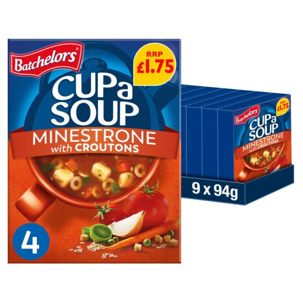 Batchelors Cup a Soup Minestrone with Croutons 4 Instant Soup Sachets 94g