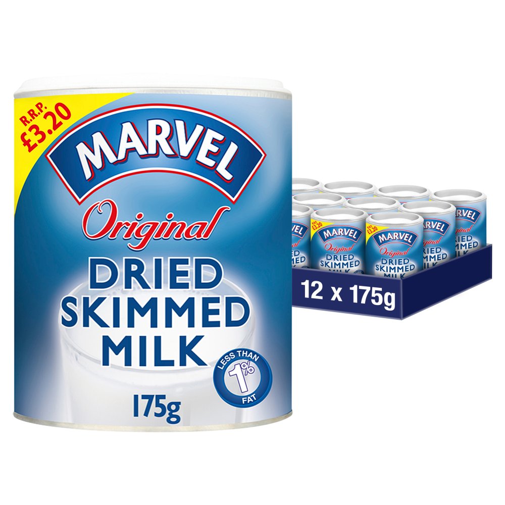 MARVEL Original Dried Skimmed Milk 12 x 175g PMP £3.20