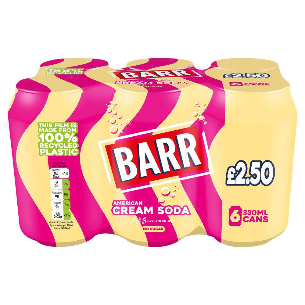 Barr American Cream Soda 6 x 330ml