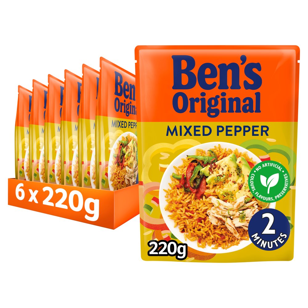 Bens Original Mixed Pepper Microwave Rice 220g