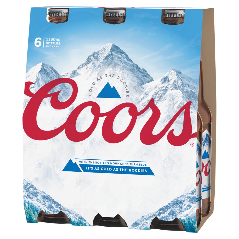 Coors Lager Beer Bottle 6 x 330ml