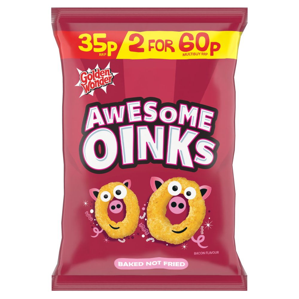 Golden Wonder Awesome Oinks Bacon Flavour 22g
