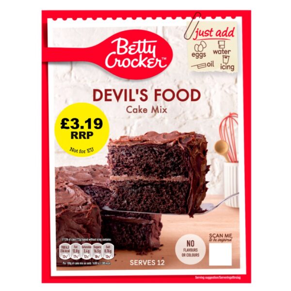Betty Crocker Devil's Food Cake Mix- PMP £3.19