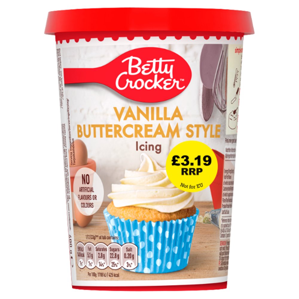 Betty Crocker Vanilla Buttercream Flavour Icing 400g-PMP £3.19