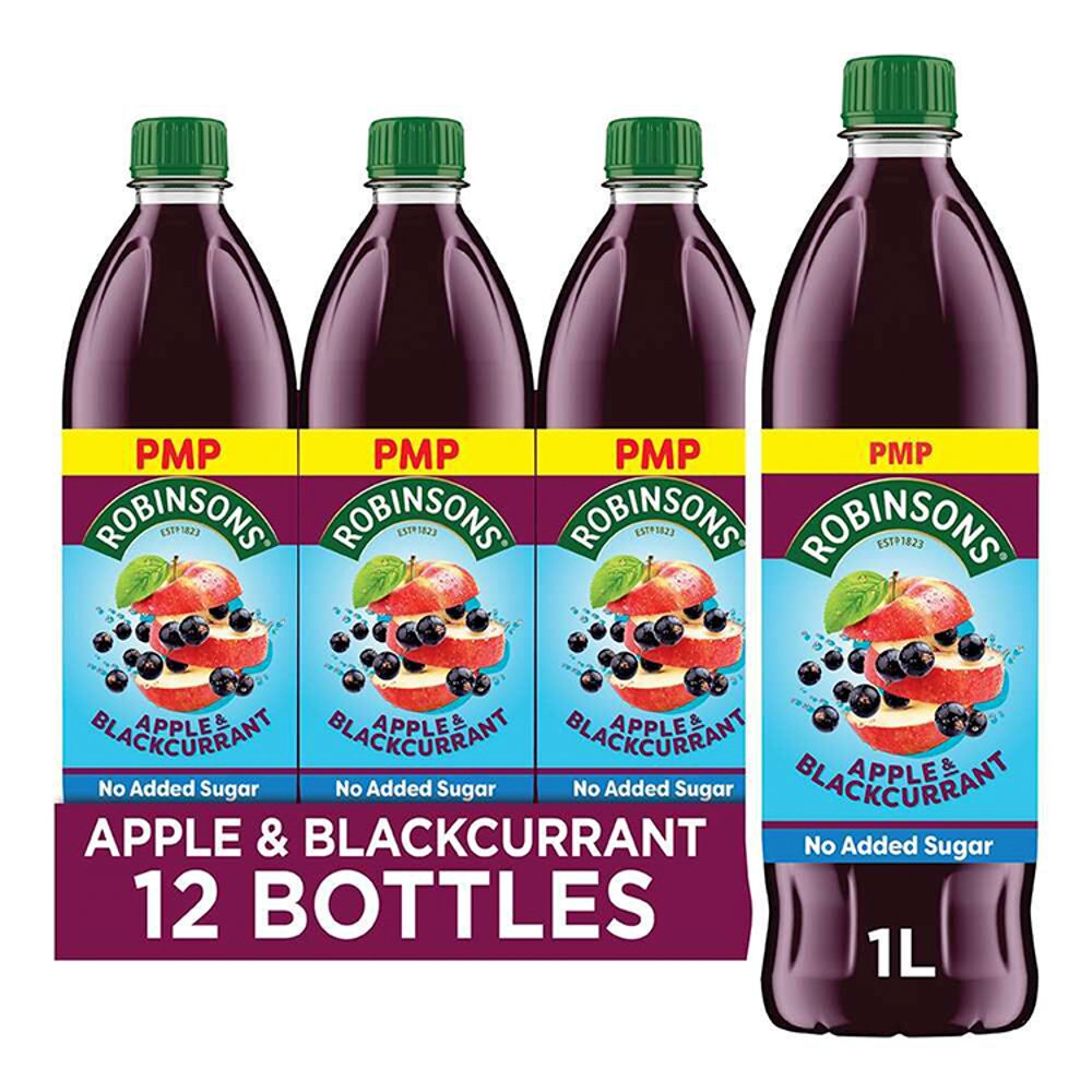 Robinsons Apple & Blackcurrant No Added Sugar Squash PMP 1L
