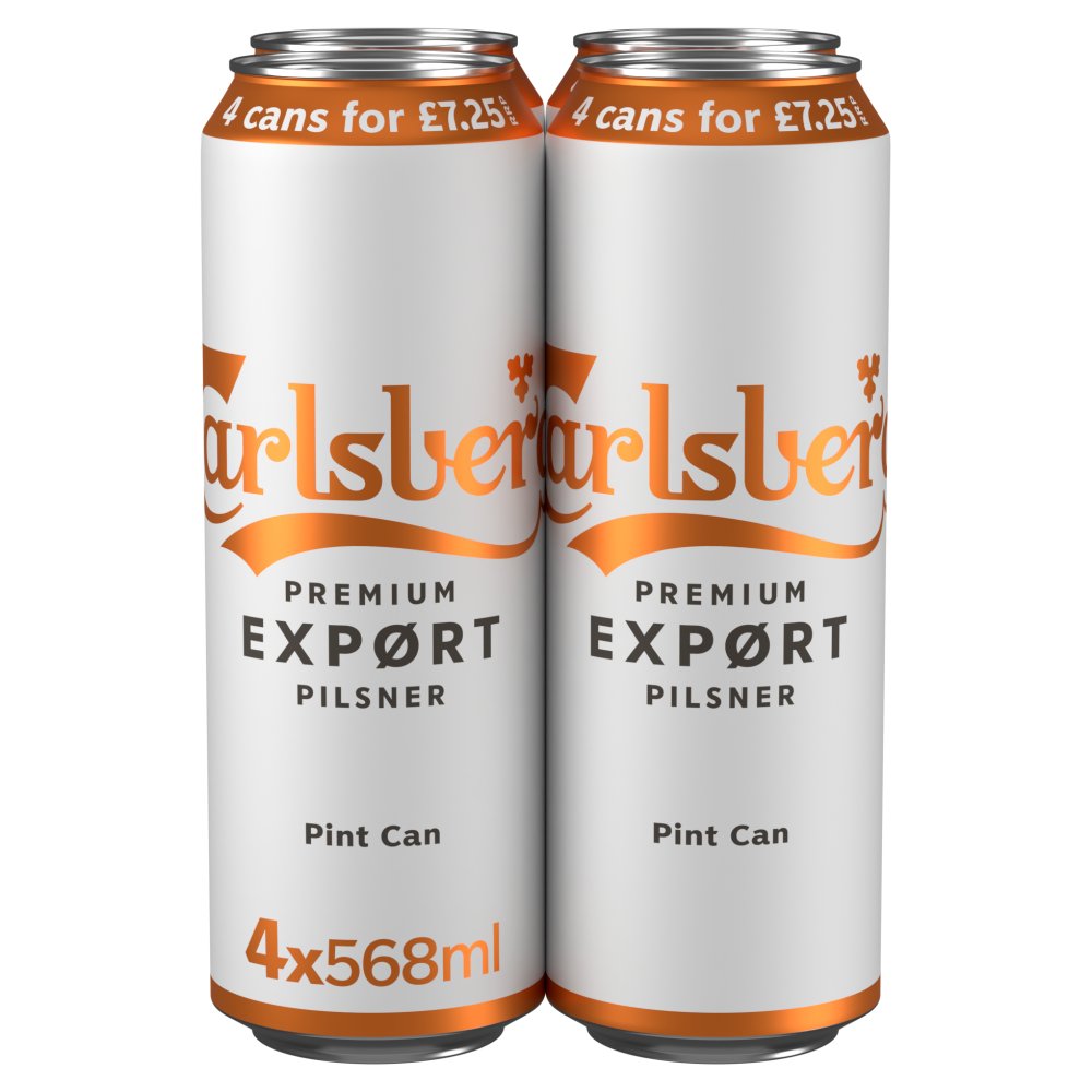 Carlsberg Export Lager Beer 4 x 568ml PINT CAN PMP £7.25