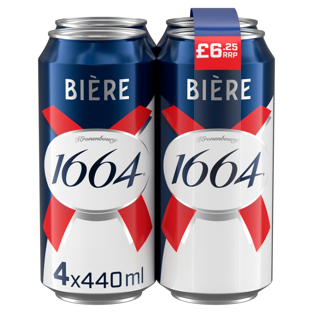 Kronenbourg 1664 Biere Beer Lager 4x440ml Cans PMP £6.25