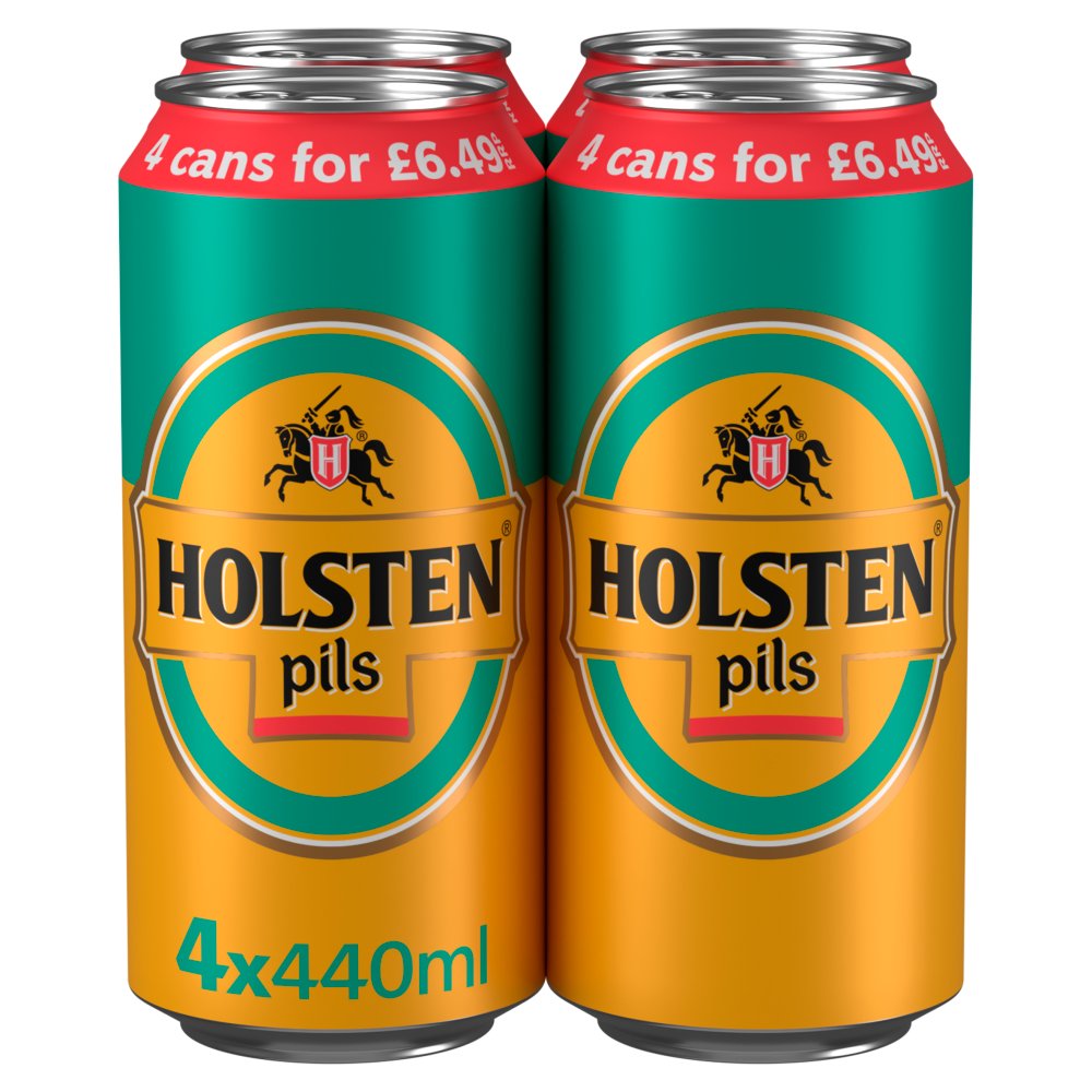 Holsten Pils Lager Beer 4 x 440ml Can PMP £6.49