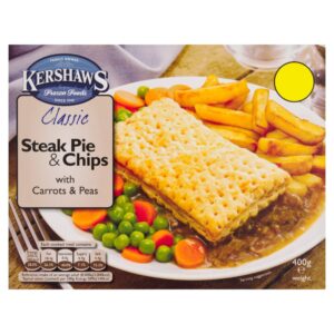 Kershaws Classic Steak Pie & Chips with Carrots & Peas 400g