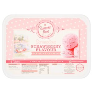 Suncream Summer Time Scrumptious Strawberry Flavour Soft Scoop Ice Cream 4 Litres