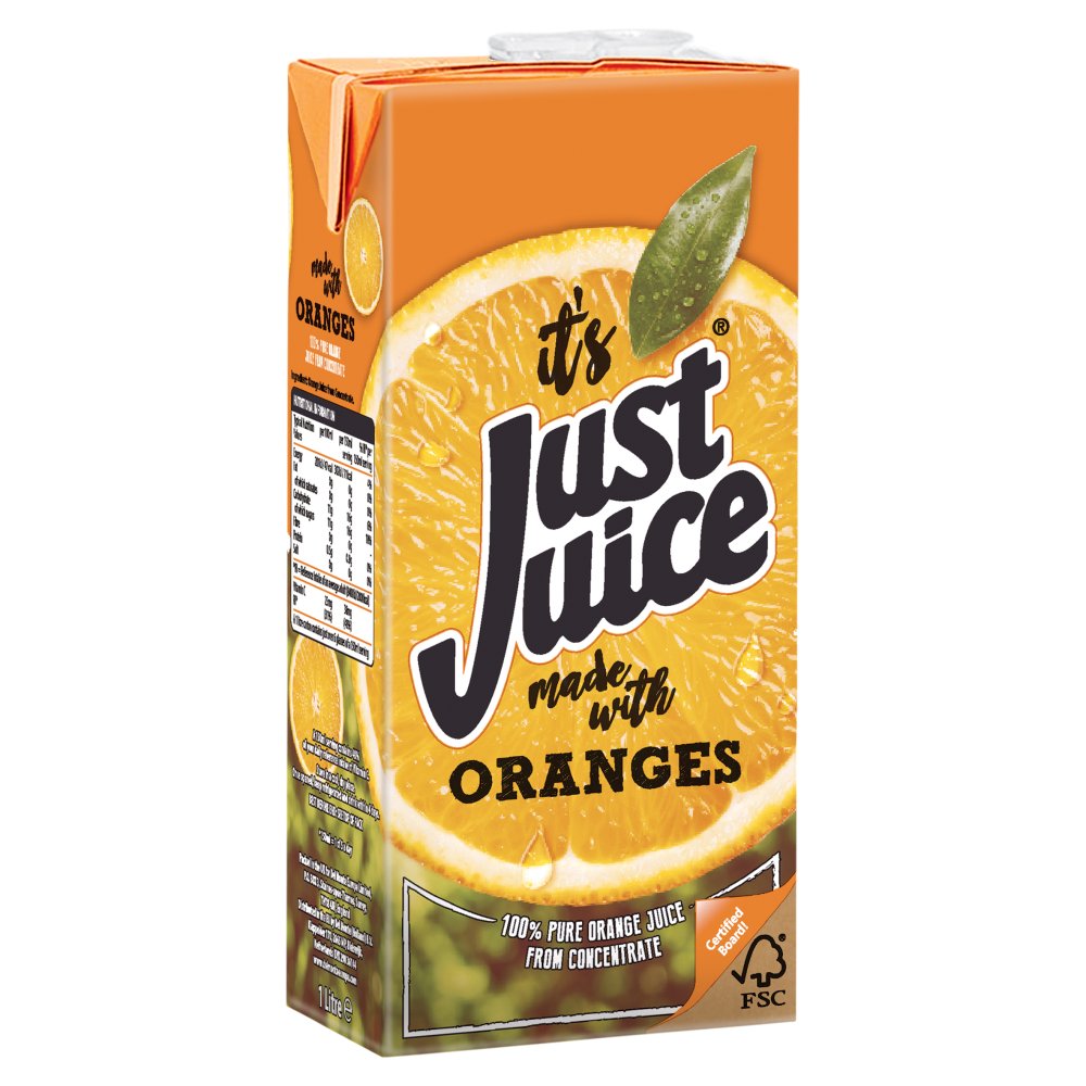 Just Juice 100% Pure Orange Juice From Concentrate 1 Litre