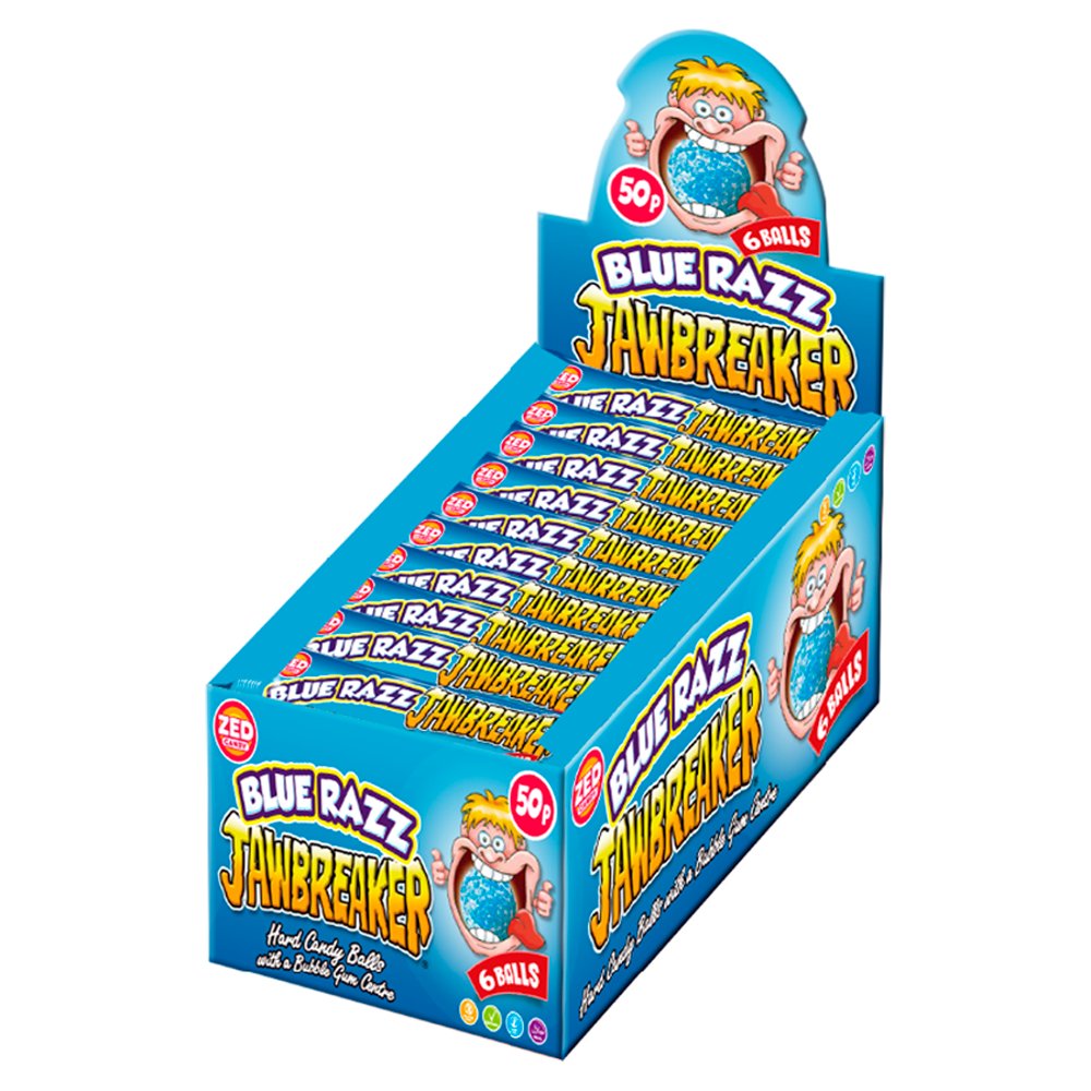Zed Candy 6 Blue Razz Jawbreaker Balls 1188g