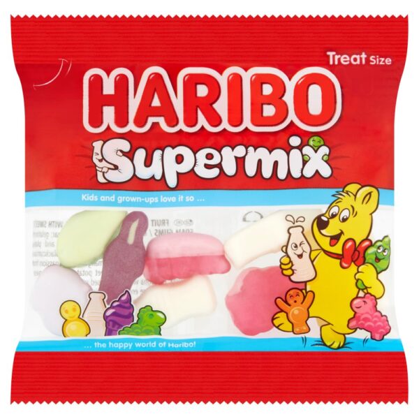 HARIBO Supermix Minis Fruit & Milk Flavoured Jelly & Foam Sweets Fun Size Bag 16g