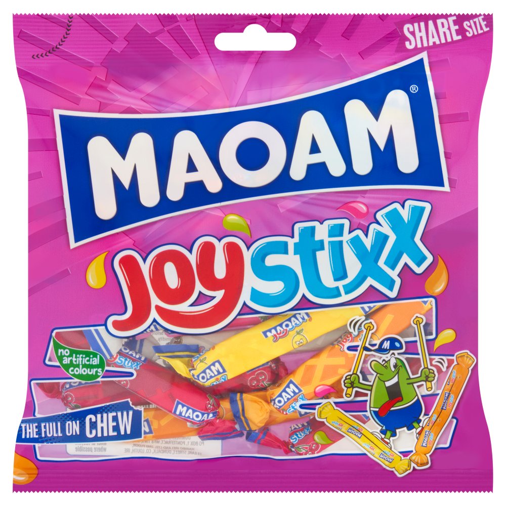 MAOAM Joystixx Fruit & Cola Flavour Chewy Sweets Sharing Bag 140g