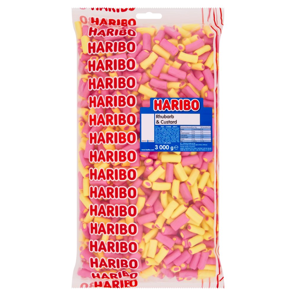 HARIBO Rhubarb & Custard Chewy Sweets Bag 3kg