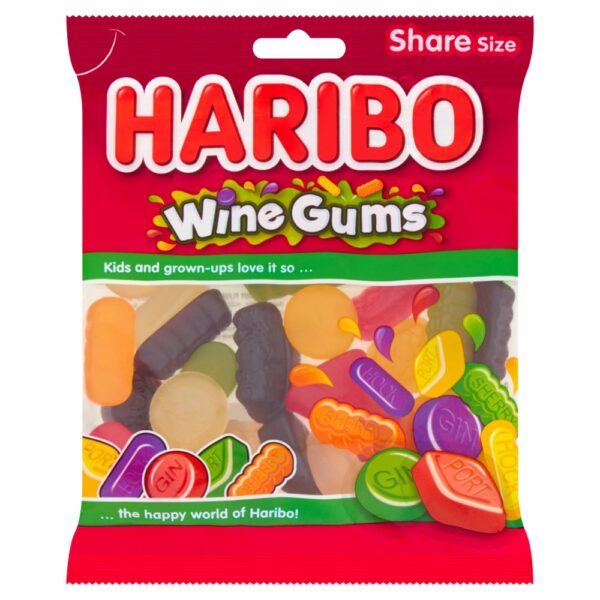 HARIBO Wine Gums Fruit Flavour Jelly Sweets Sharing Bag 160g
