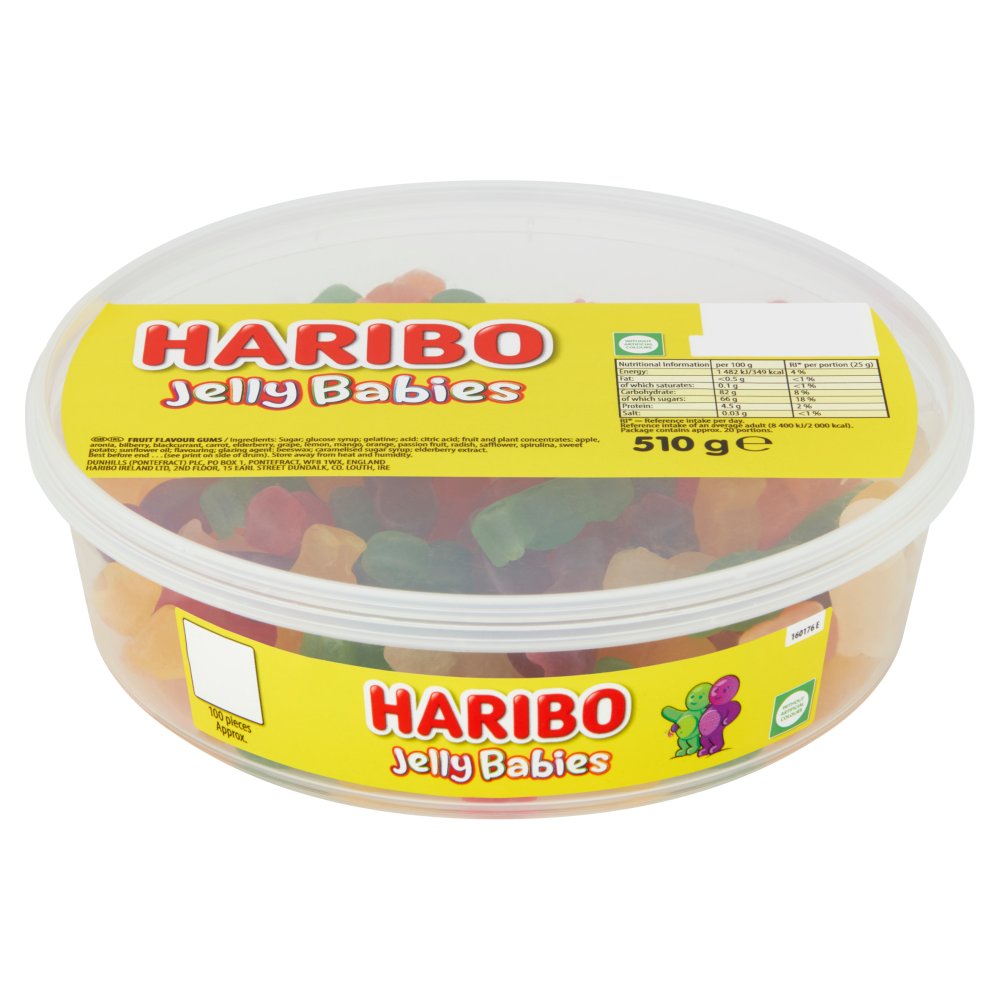 HARIBO Jelly Babies Sweets Tub 510g
