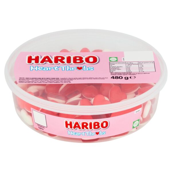 HARIBO Heart Throbs Jelly & Foam Sweets Tub 480g
