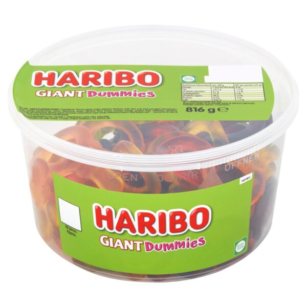 HARIBO Giant Dummies Jelly Sweets Tub 816g