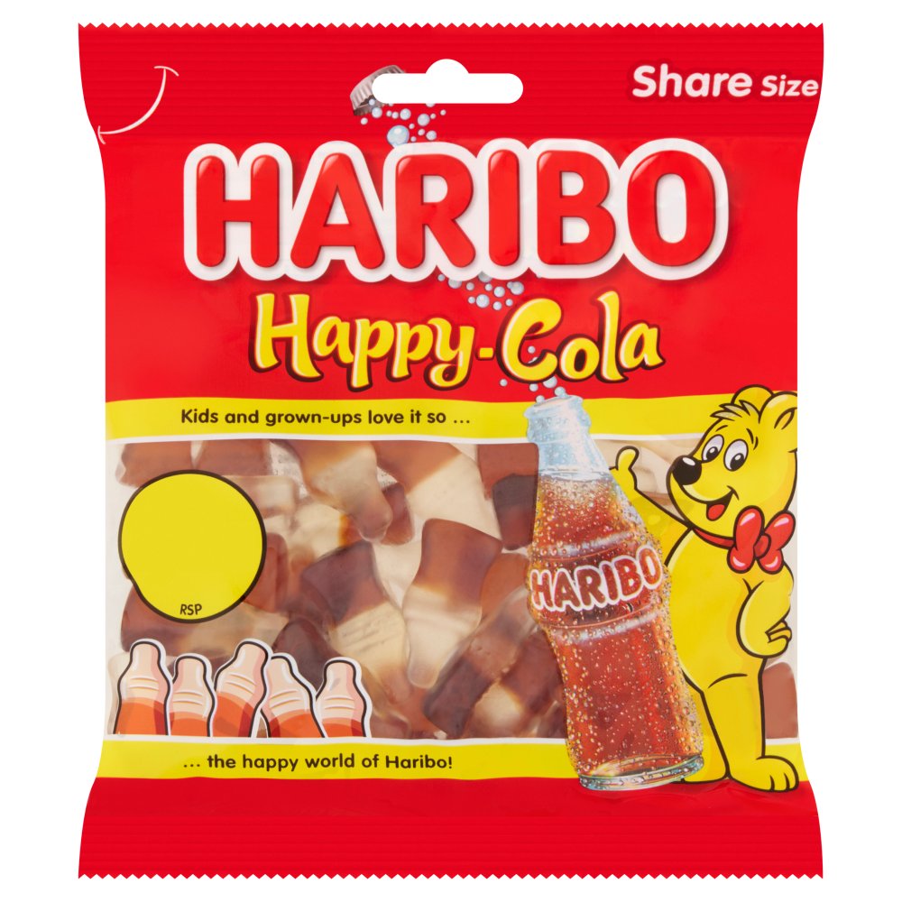 HARIBO Happy Cola Jelly Sweets Sharing Bag 140g