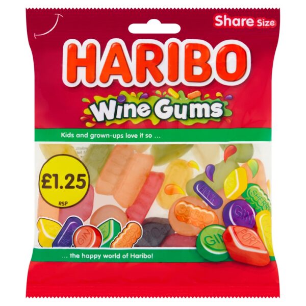 HARIBO Wine Gums Fruit Flavour Jelly Sweets Sharing Bag 140g