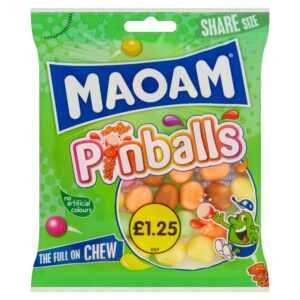 MAOAM Pinballs Fruit & Cola Flavour Chewy Sweets Sharing Bag 140g