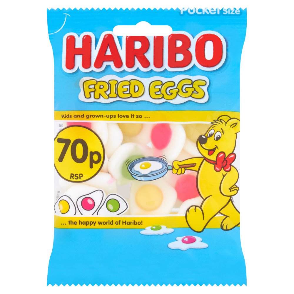 HARIBO Fried Eggs Jelly & Foam Sweets Fun Size Bag 60g