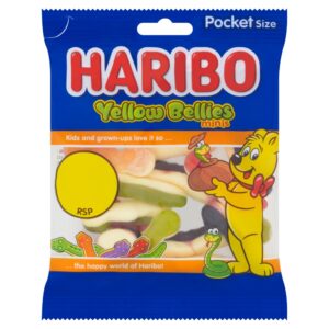 HARIBO Yellow Bellies Fruit Flavour & Foam Gums Sweets Fun Size Bag 60g