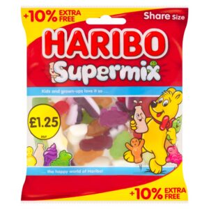 HARIBO Supermix Fruit & Milk Flavoured Jelly & Foam Sweets Sharing Bag 154g