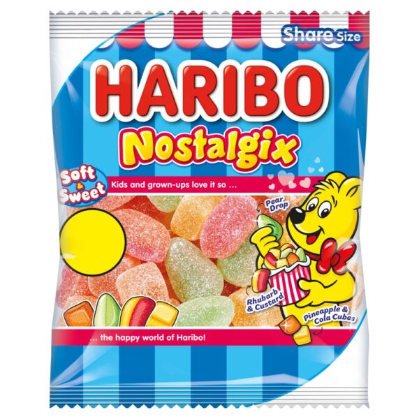 HARIBO Nostalgix Sugar Coated Fruit & Cola Flavour Jelly Sweets 140g